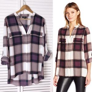 ⭐️3/$15 Jones New York envelope back plaid blouse